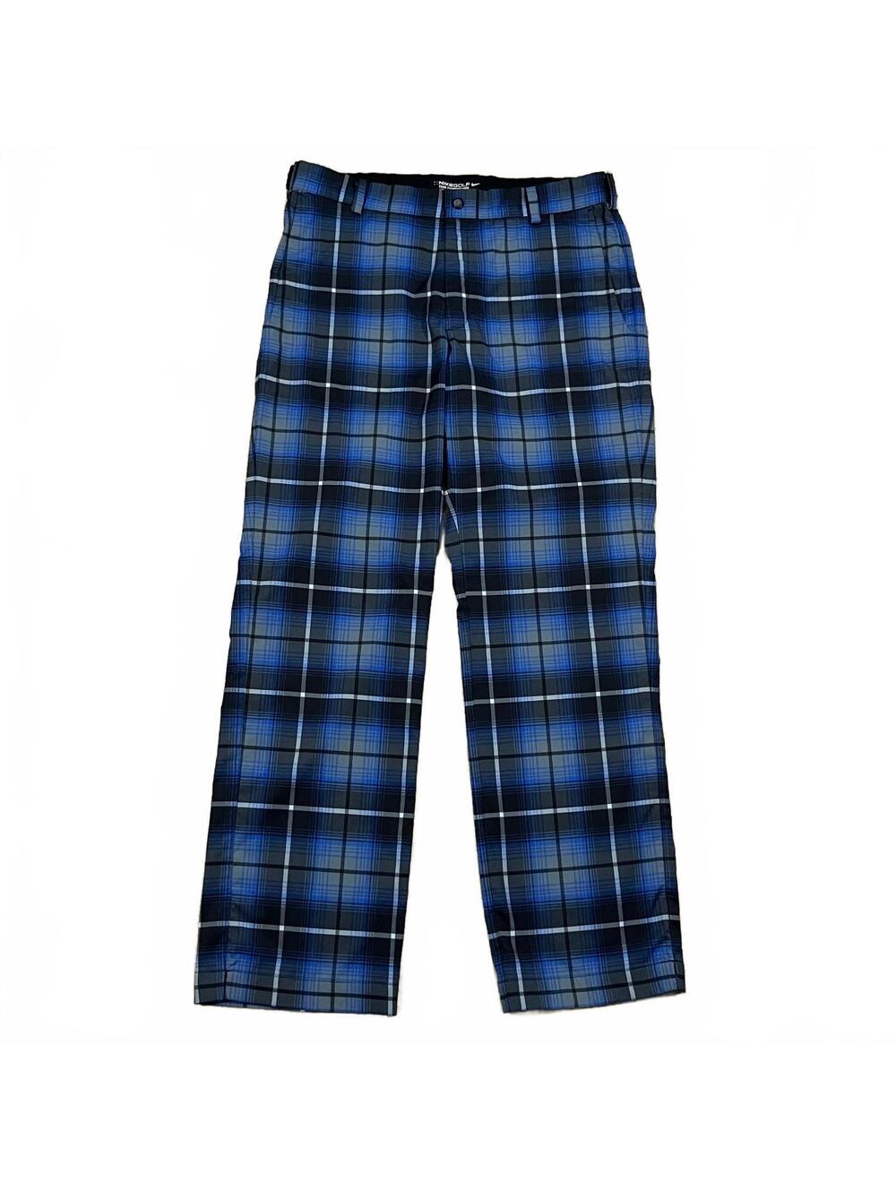 Nike Golf Mens Tour Performance Tartan Blue Plaid Pants Size 32x30